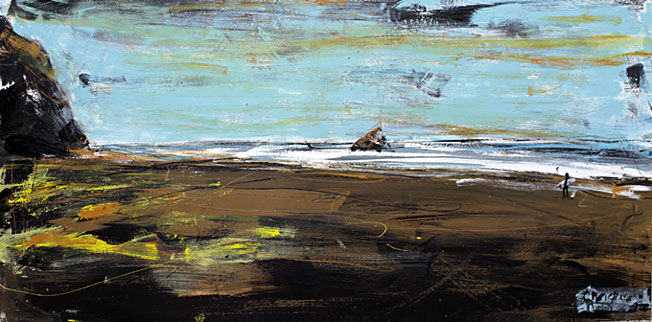 christian nicolson nz contemporary abstract artist, acrylic on board paintings, beach 
